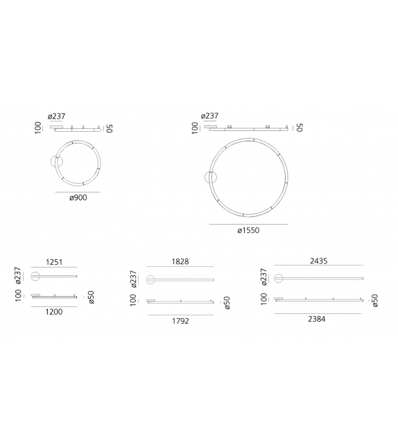 Alphabet of Light Artemide Wall/Ceiling Lamp