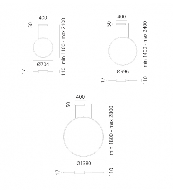 Discovery Vertical Violet Integralis Artemide Lampada a Sospensione