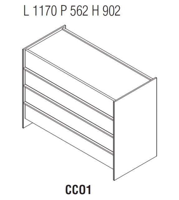 Ready for shipping - Casper Molteni & C Chest of Drawers