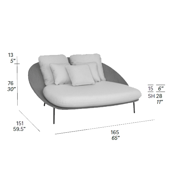 Twins Expormim Chaise Longue Double