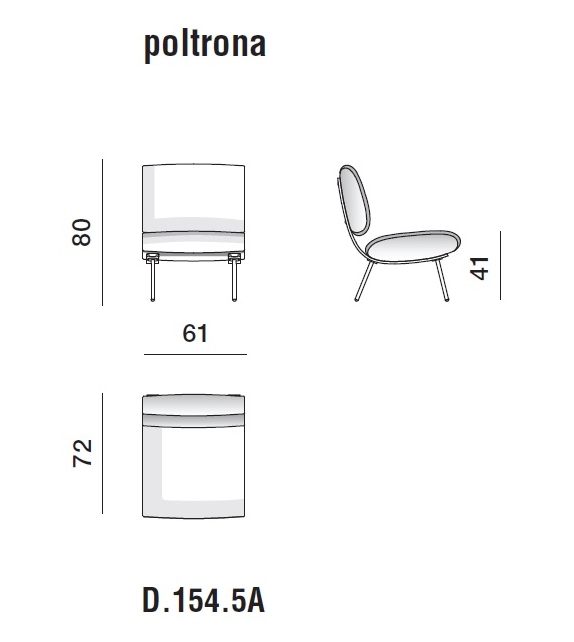 Prêt pour l'expédition - Round D.154.5 Molteni & C Fauteuil