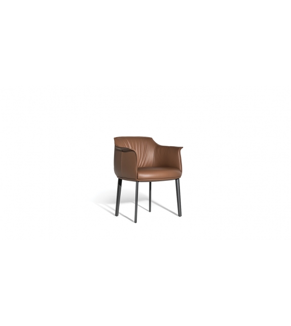 Archibald Poltrona Frau Kleiner Sessel mit Metallbeinen