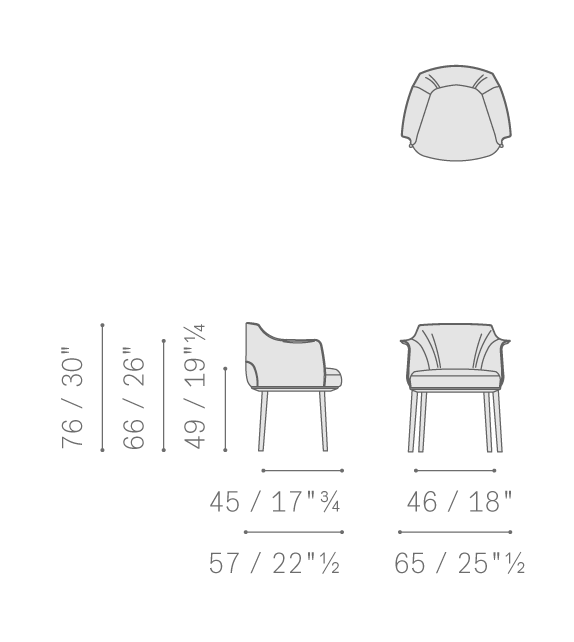 Archibald Dining Chair with Metal Legs Poltrona Frau