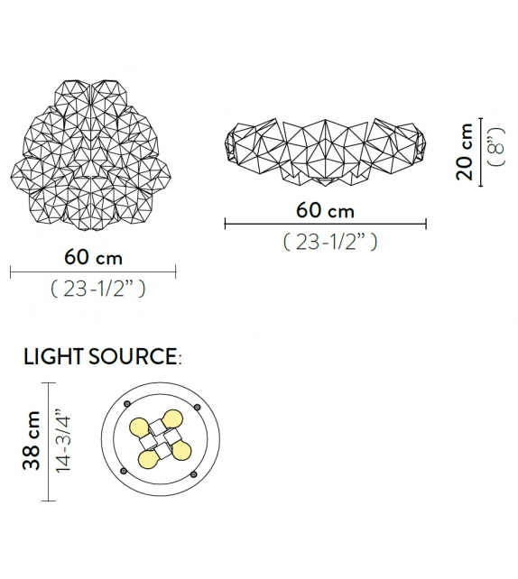 Drusa Slamp Lámpara de Techo-Pared