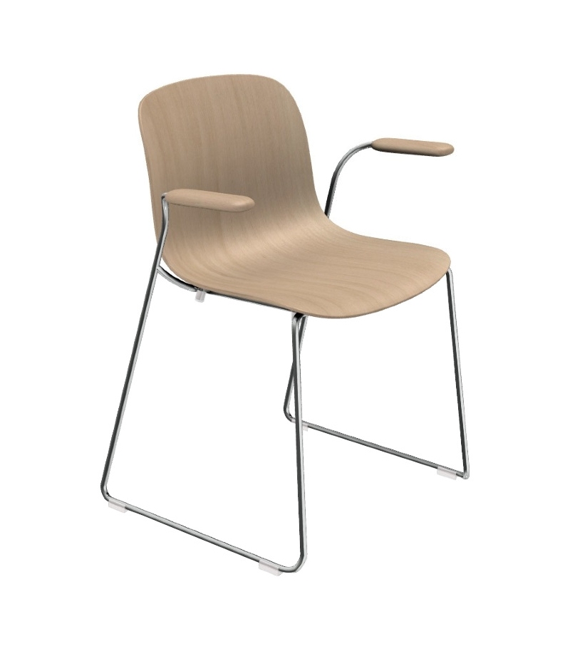 Troy Sledge Beech Magis Chair with Armrests