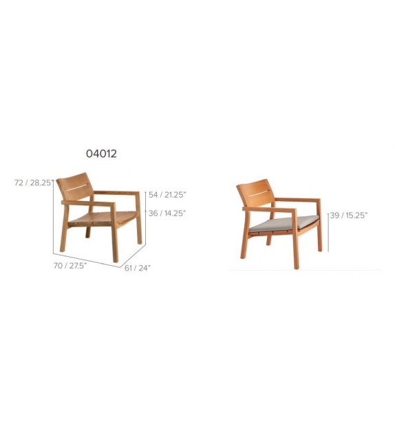 Kos Teak Tribù Sillón Baja Con Cojín