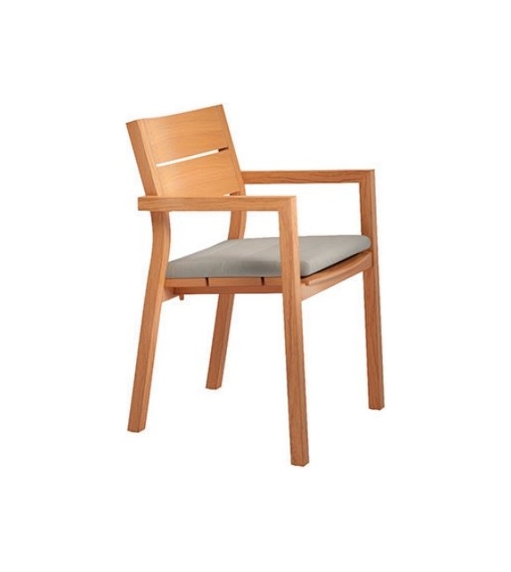 Kos Teak Tribù Chaise avec Accoudoirs