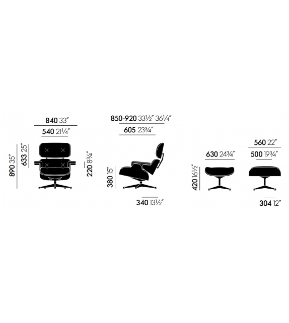 Pronta consegna - Walnut Version Lounge Chair & Ottoman Vitra