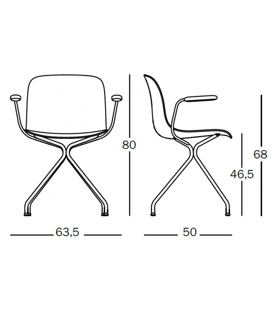 Troy 4 Star Beech Magis Silla con Reposabrazos