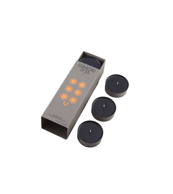 Tea Light Stone Black Refill Ginori 1735 Candela Profumata