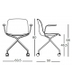 Troy 4 Star Wheels Beech Magis Chair with Armrests