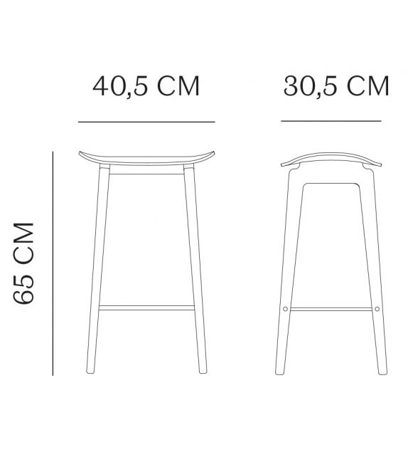 NY11 Bar Chair Norr11 Taburete Bar con Asiento Revestido