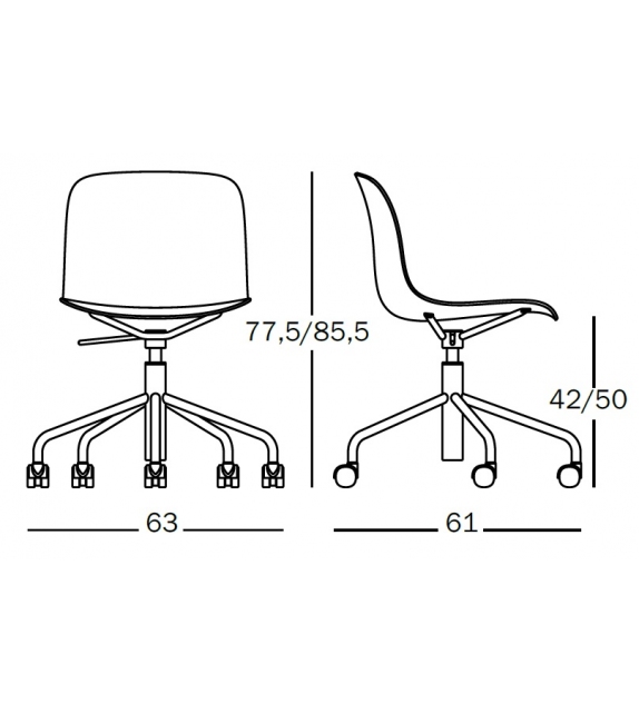 Troy 5 Star Wheels Beech Magis Drehstuhl