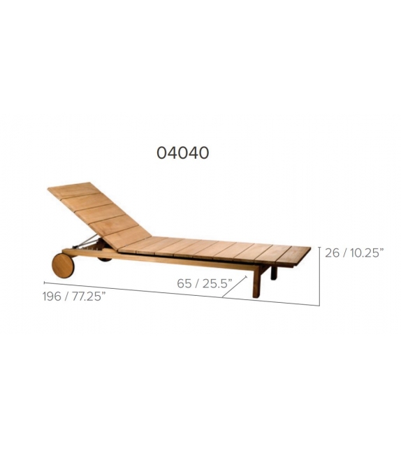 Kos Teak Tribù Adjustable Lounger