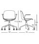 Troy 5 Star Wheels Polypropylene Magis Chair with Armrests