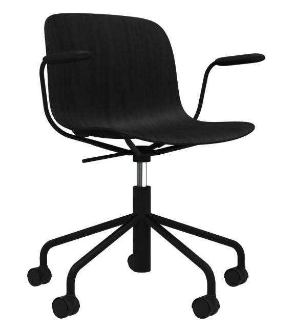 Troy 5 Star Wheels Beech Magis Stuhl mit Armlehnen