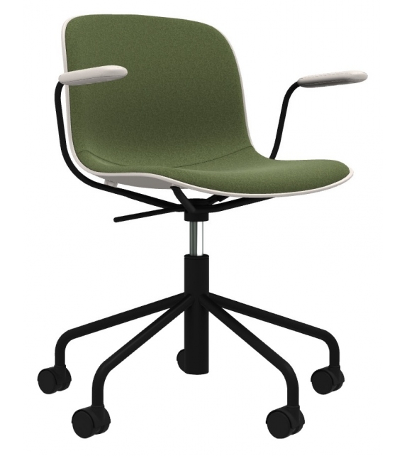 Troy 5 Star Wheels Magis Upholstered Chair With Armrests