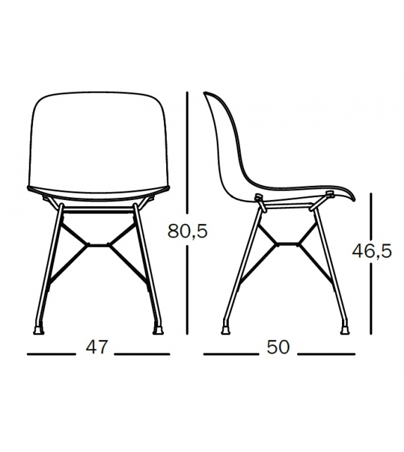 Troy Wireframe Beech Magis Stuhl mit Unterstützung