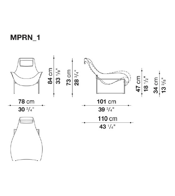 Prêt pour l'expédition - Mart B&B Italia Fauteuil Avec Mouvement De Basculement