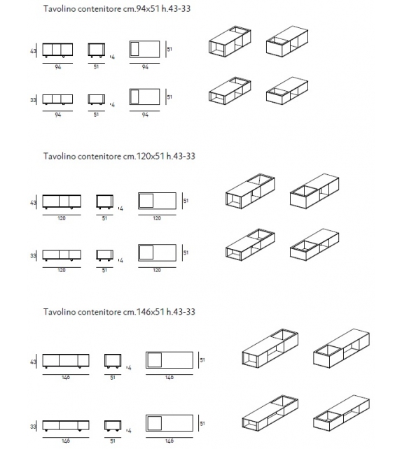 Extrasoft Living Divani Tavolino Contenitore