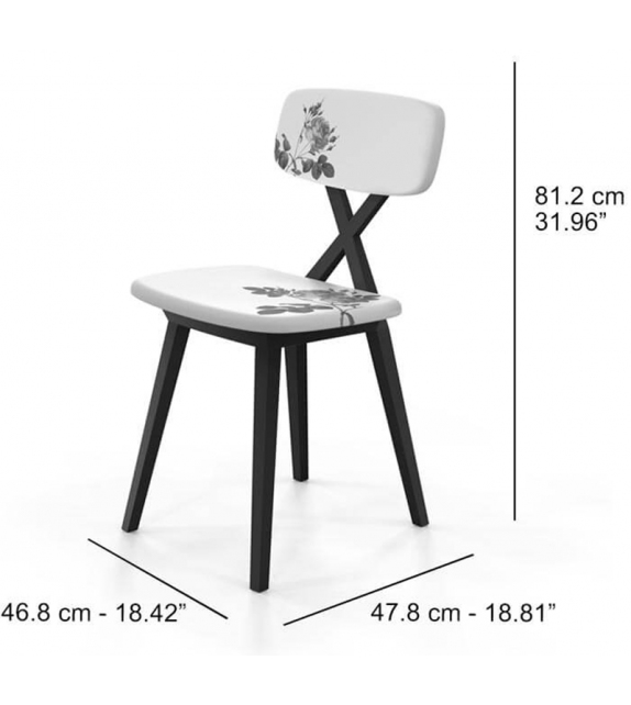 X Chair With Flower Qeeboo Sedia