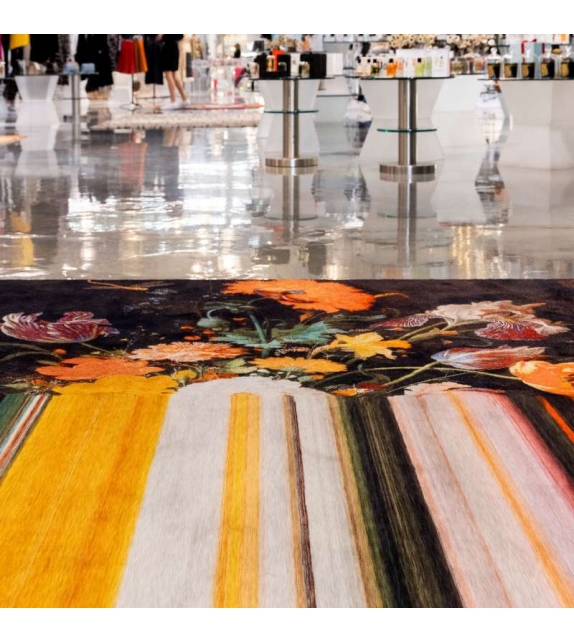 Glitch Red Rectangular Qeeboo Teppich