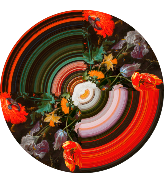 Glitch Red Rectangular Qeeboo Alfombra