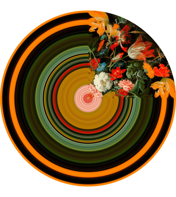 Glitch Round Quarter Qeeboo Rug Milia Shop