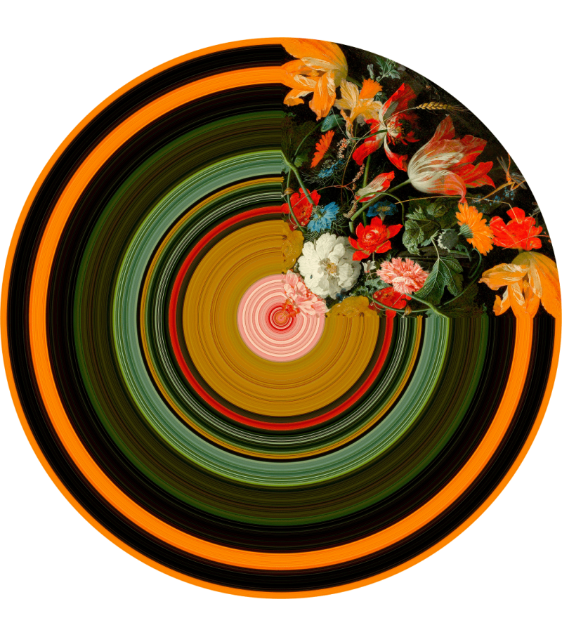 Glitch Round Half Qeeboo Tapis