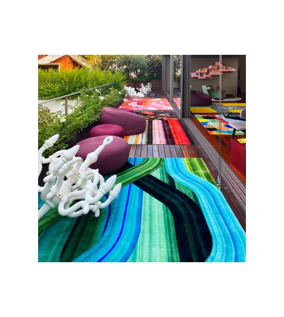 Glitch Yellow Rectangular Qeeboo Tapis