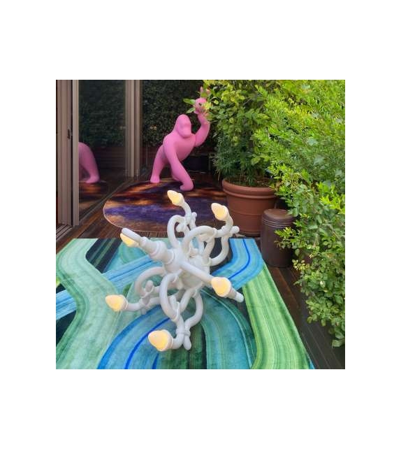 Glitch Yellow Rectangular Qeeboo Rug