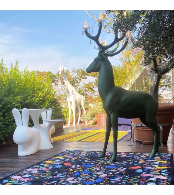 Let's Dance Animal Trances Dark Rectangular Qeeboo Tapis