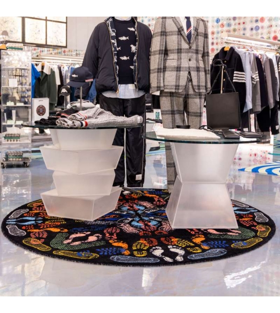 Let's Dance Animal Trances Dark Round Qeeboo Tapis