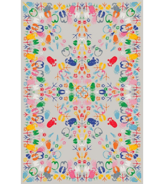 Let's Dance Animal Trances Dark Rectangular Qeeboo Tappeto