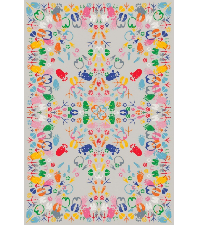 Let's Dance Animal Trances Dark Rectangular Qeeboo Rug