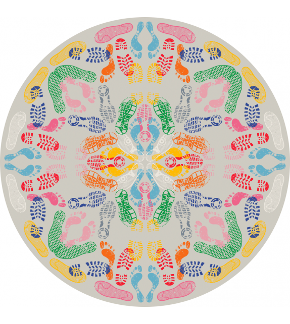 Let's Dance Human Trances Light Round Qeeboo Rug