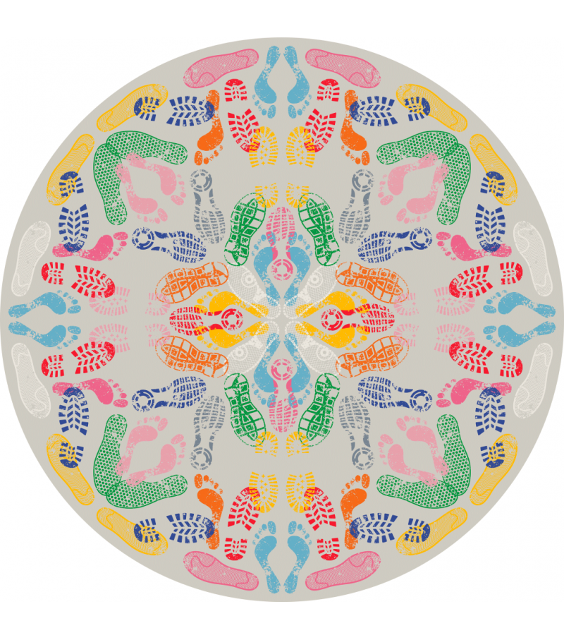 Let's Dance Human Trances Light Round Qeeboo Rug