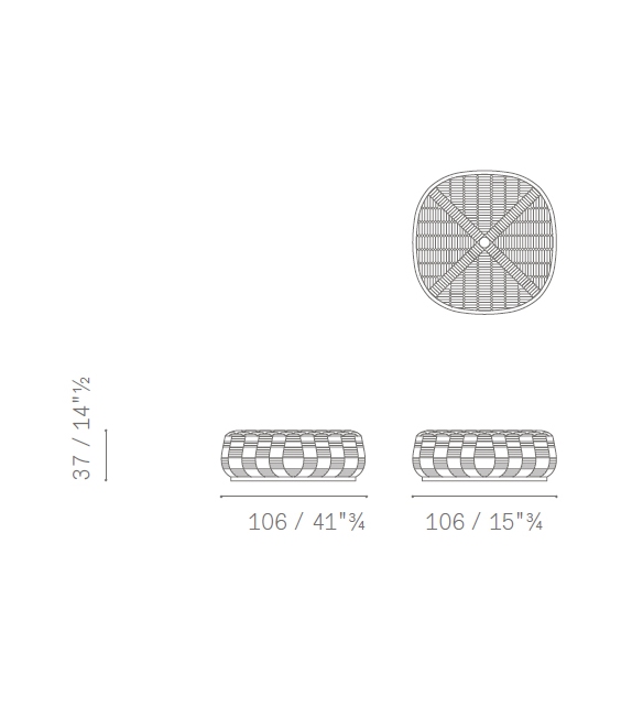 Leplì Outdoor Pouf Poltrona Frau