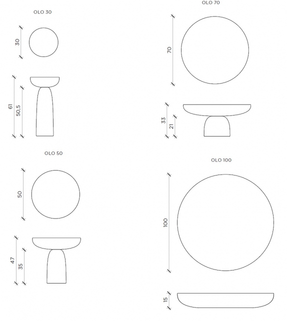 Olo Colours Mogg Table D'Appoint