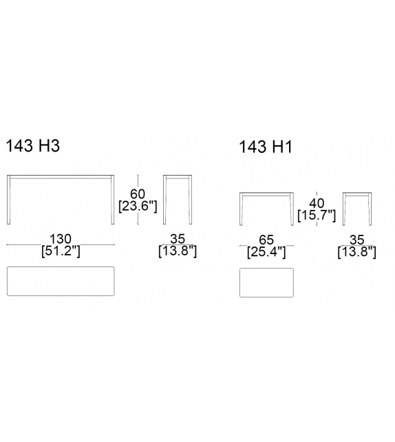 Prêt pour l'expédition - 143 Cotone Cassina Table Basse