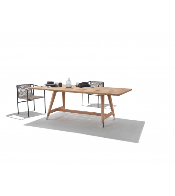 Desco Outdoor Flexform Mesa con Tapa de Madera
