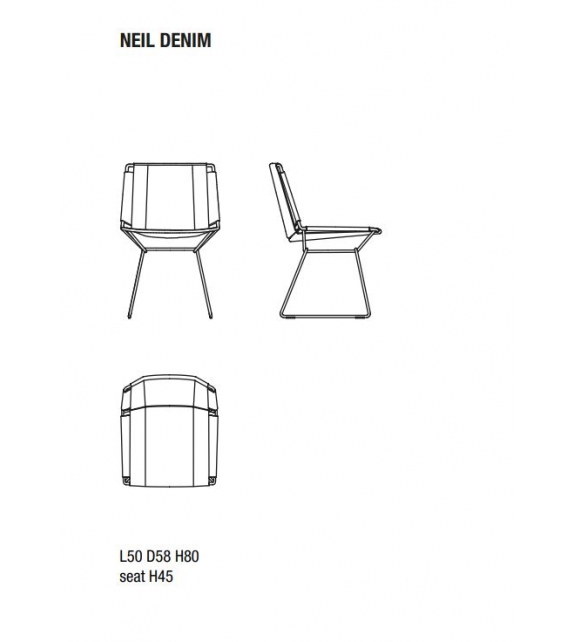Neil Denim MDF Italia Stuhl