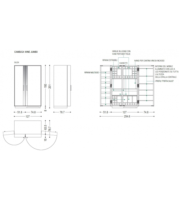 Cambusa Wine Jumbo Riva 1920 Mobile Contenitore
