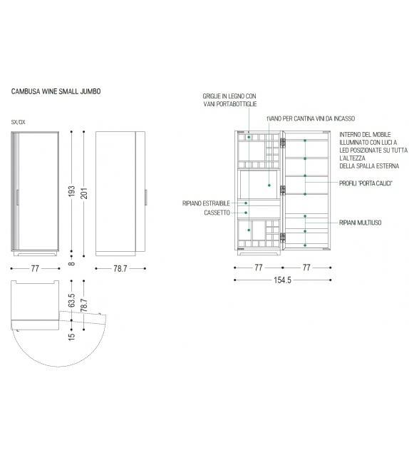 Cambusa Wine Small Riva 1920 Meuble de Rangement