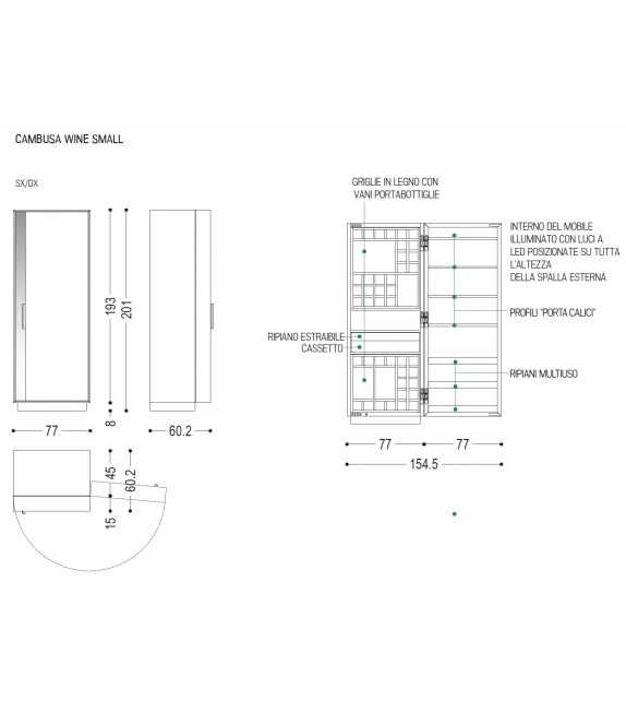 Cambusa Wine Small Riva 1920 Meuble de Rangement