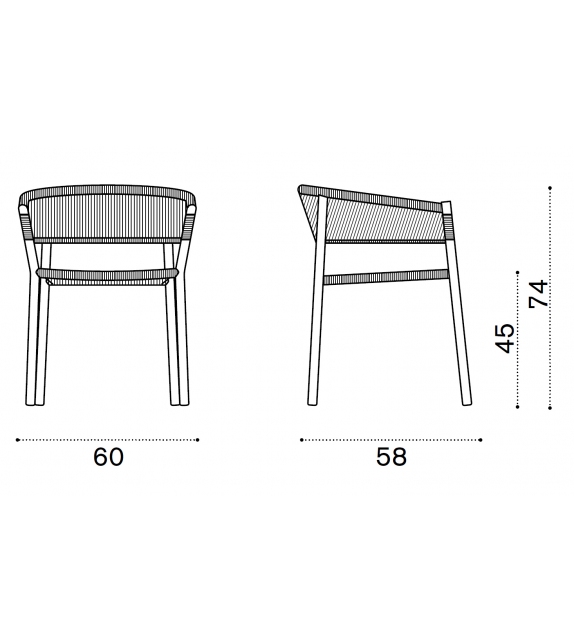 Kilt Steel Ethimo Small Armchair