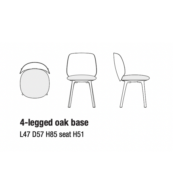 Universal MDF Italia Chair with 4 Legs