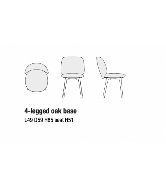 Universal MDF Italia Chair with 4 Legs