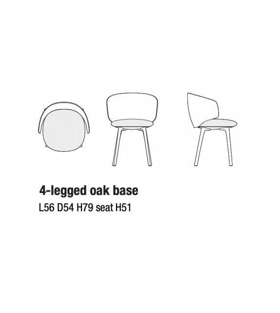 Universal MDF Italia Armchair with 4 Legs