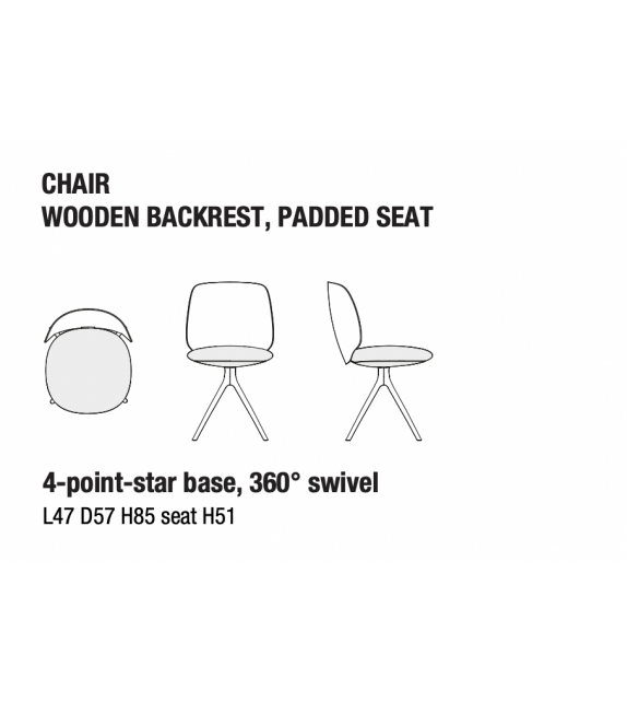 Universal MDF Italia Chaise à 4 Branches